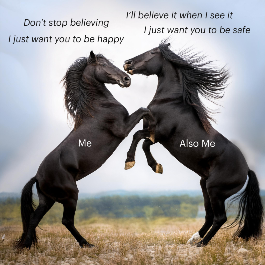 Firefly AI - Horses sparring - captions 2